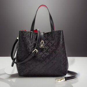 Black Hard Shell Letter Bag – Bold, Faux Designer, Polyurethane Shoulder Bag